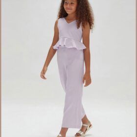 Conjunto niña en pantalon y top Malva