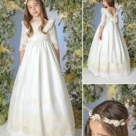 Vestido comunion falda bordada