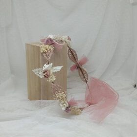 Corona comunion tono rosa