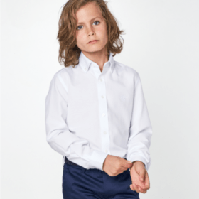 Camisa blanca Spagnolo con botones en el cuello