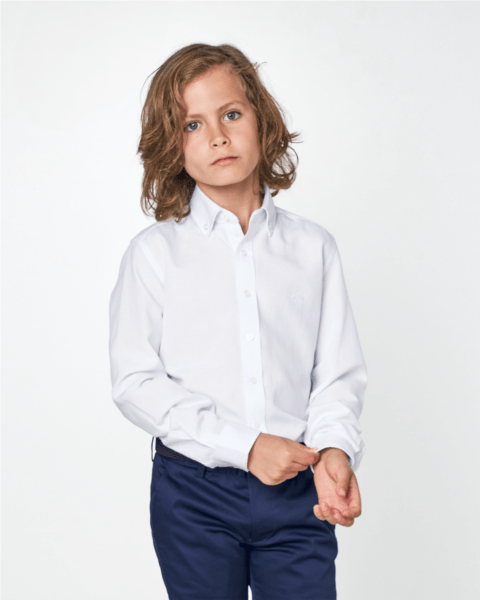 Camisa blanca Spagnolo con botones en el cuello