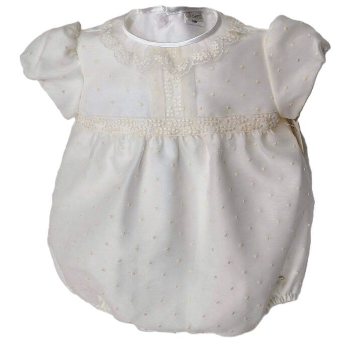 Pelele en Organdi de plumeti beige