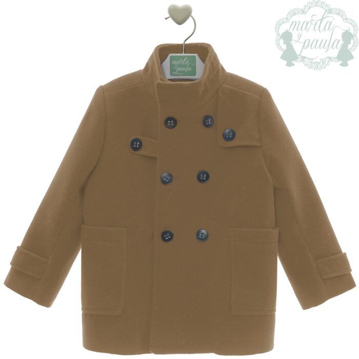 Abrigo para niño en paño de la nueva colección de invierno de Marta y Paula