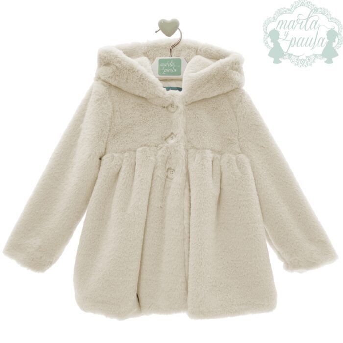 Abrigo niña en pelo beige de Marta yPaula