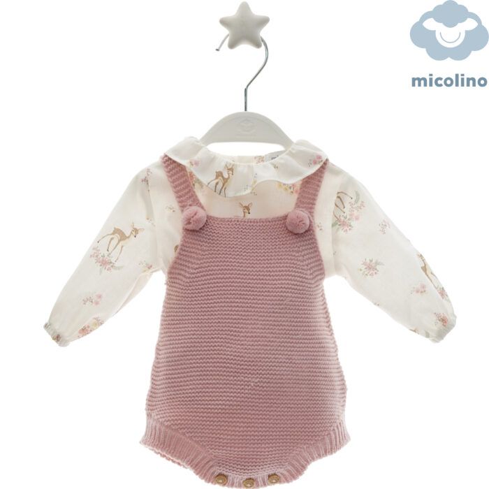 Conjunto niña Micolino ranita de tirantes y camisa estampada
