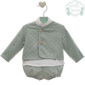 Conjunto niño de Marta y Paula en camisa chaqueta y braguita