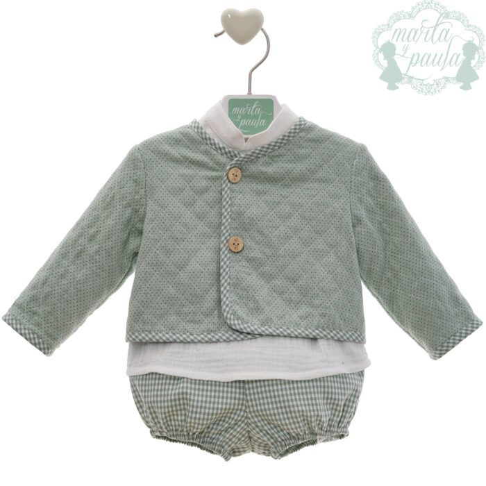 Conjunto niño de Marta y Paula en camisa chaqueta y braguita