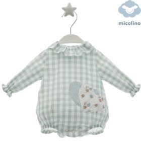 Ranita manga larga Micolino en cuadro verde
