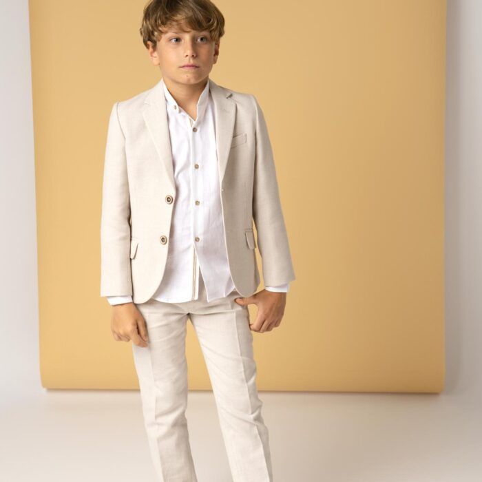 traje comunión niño beige moderno traje niño invitados y ceremonias