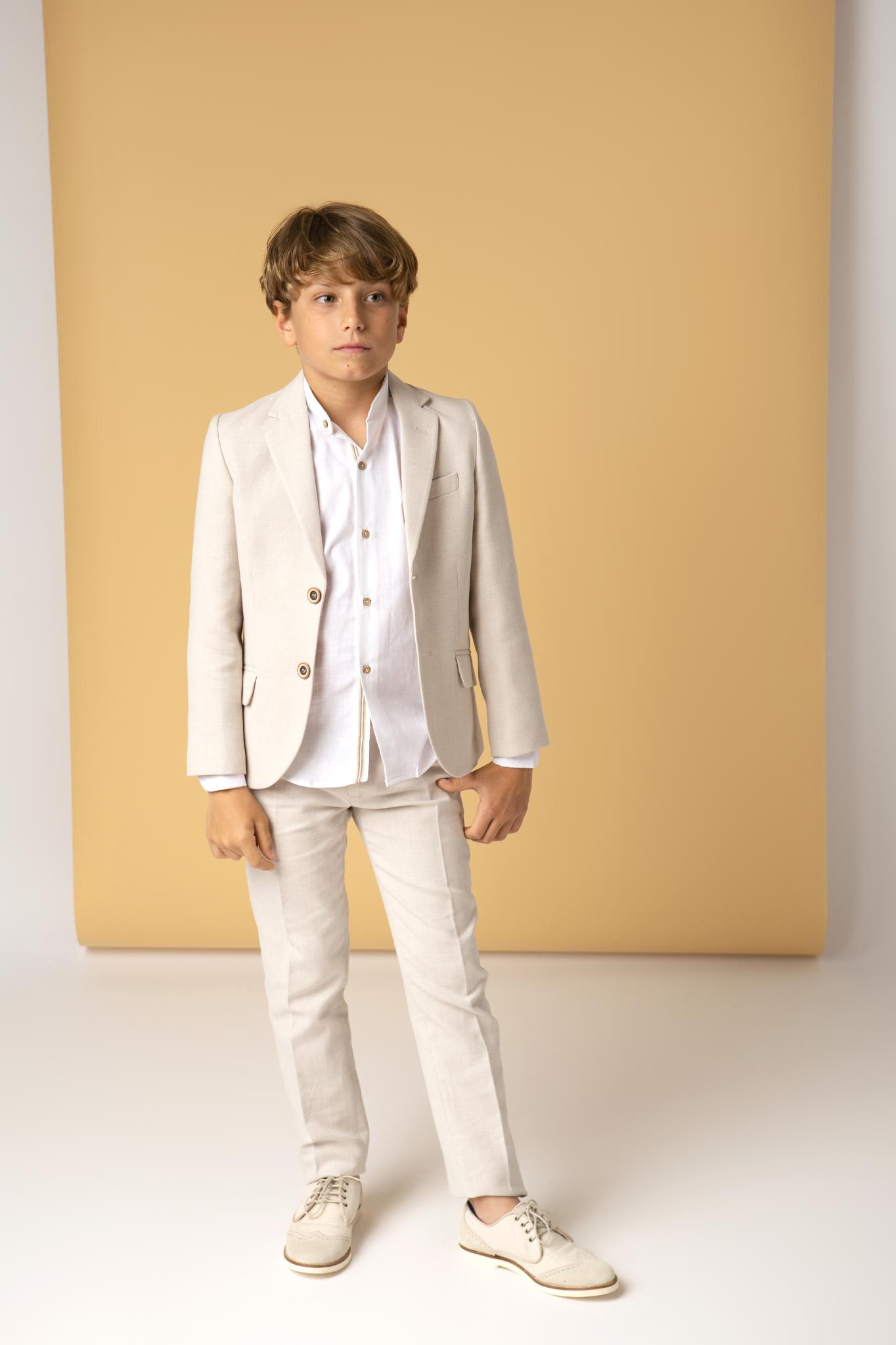 traje comunión niño beige moderno traje niño invitados y ceremonias