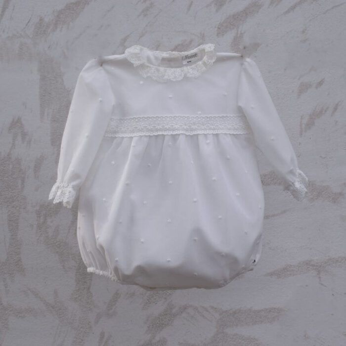 Pelele de bautizo plumeti blanco Niseret