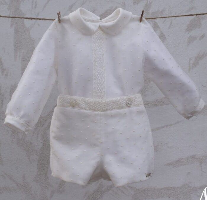 Conjunto de bautizo organza cristal plumeti