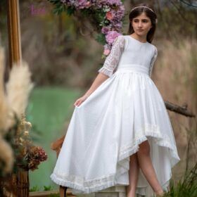 vestido de comunión tul plumeti Pathi Colección