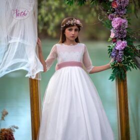 vestido de comunión tul blanco Pathi Colección
