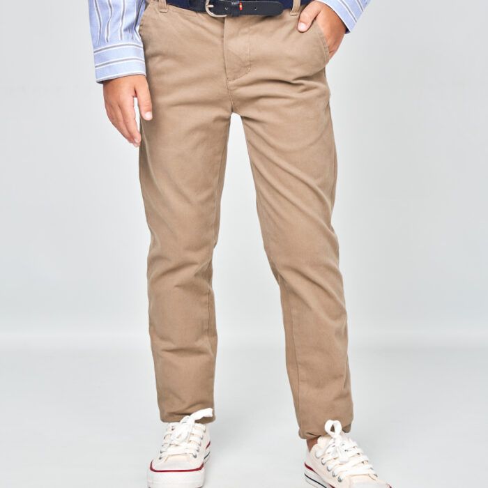 pantalón chino de gabardina Spagnolo camel niño