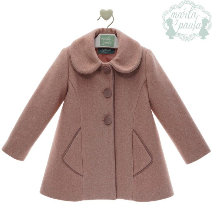 Elegante abrigo de paño para niña