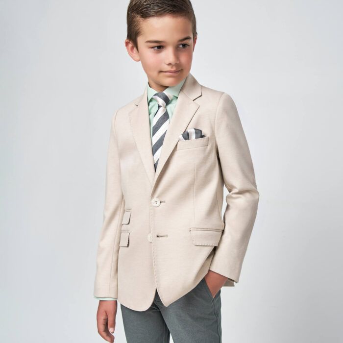 Americana Spagnolo beige de punto con solapas