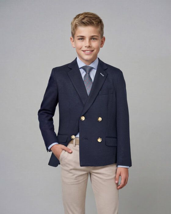 Americana blazer Spagnolo azul con solapa