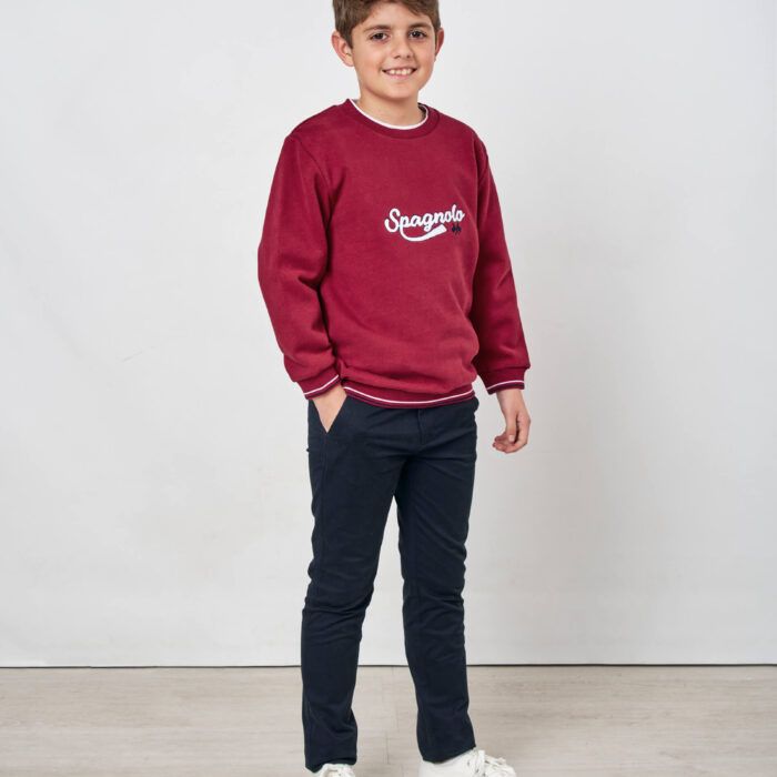 sudadera universitaria Spagnolo en color granate