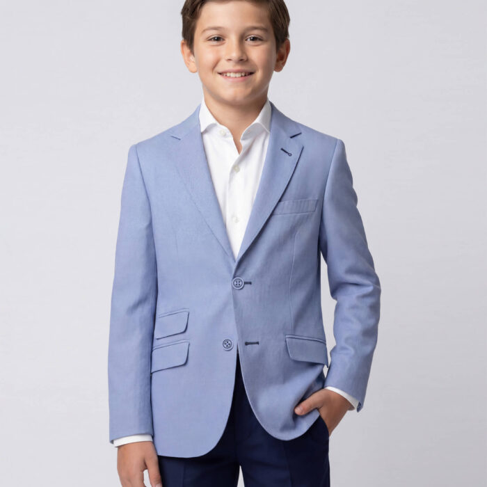 Chaqueta de solapa celeste para niño Spagnolo