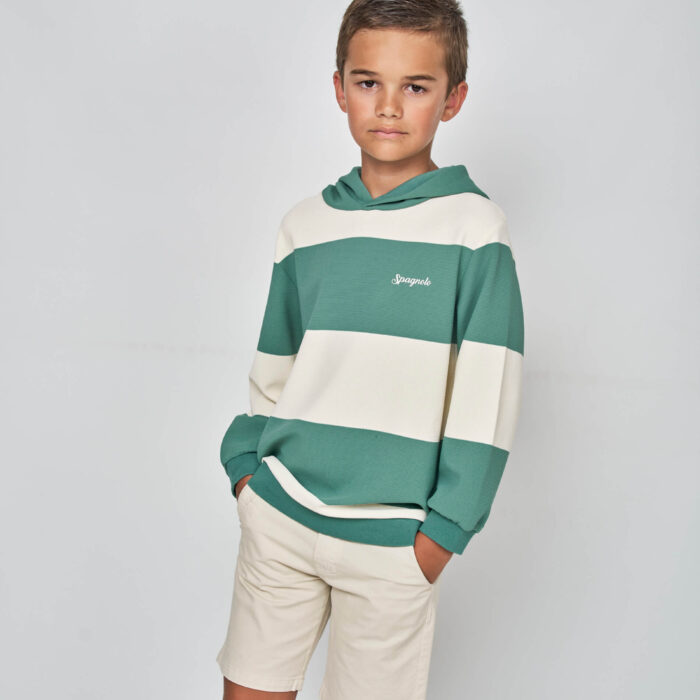 sudadera niño Spagnolo capucha rayas horizontales