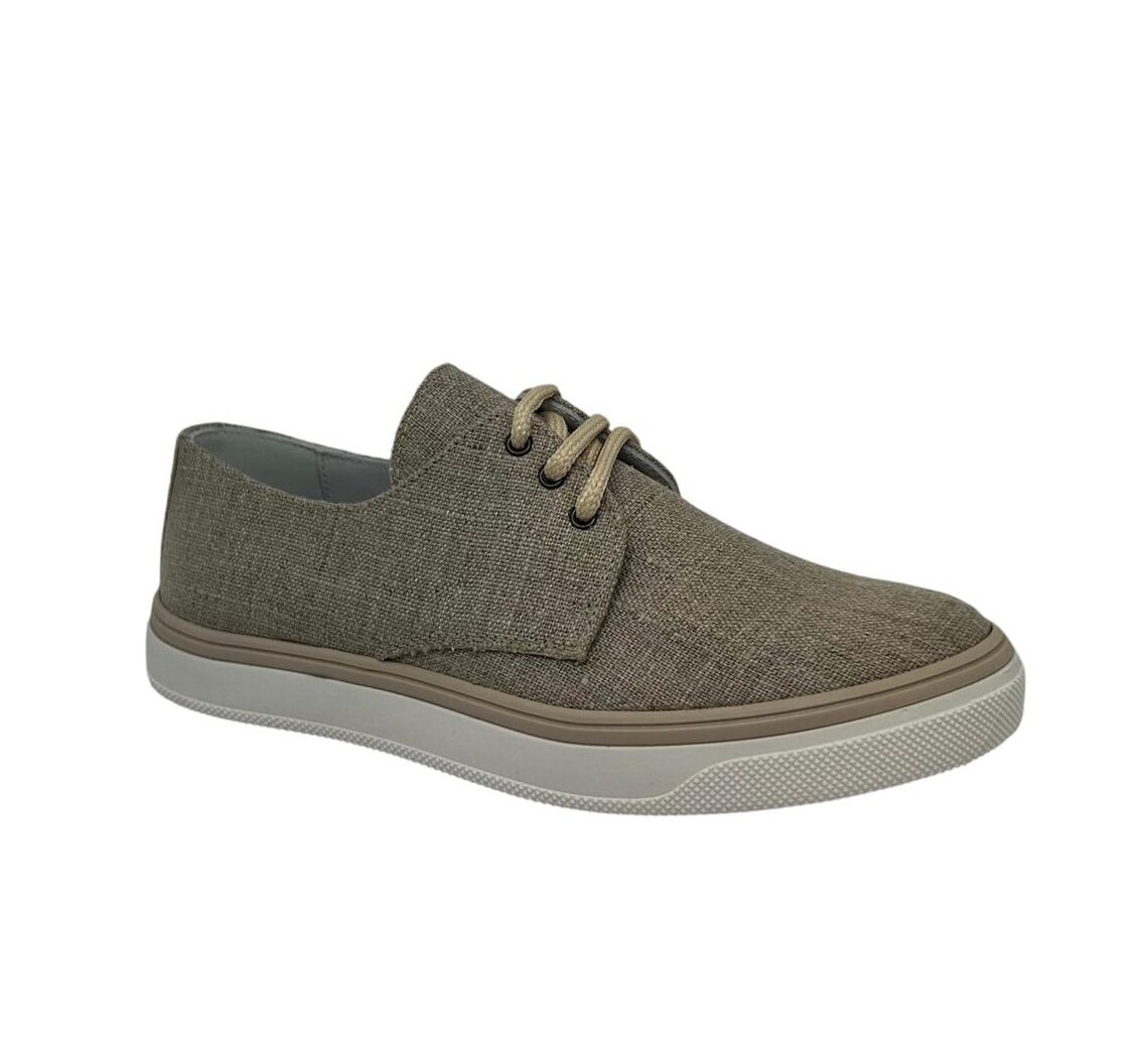 zapatilla sneaker blucher niño comunión lino taupe Guxs Shoes