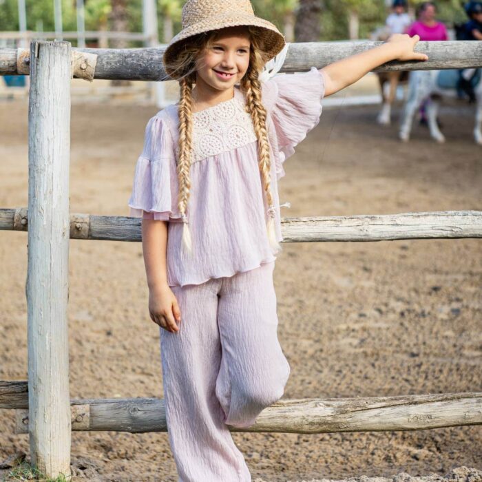 conjunto niña Marta y Paula Moda Tenn en rosa