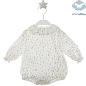 Ranita floral Micolino bebé con cuello de volante