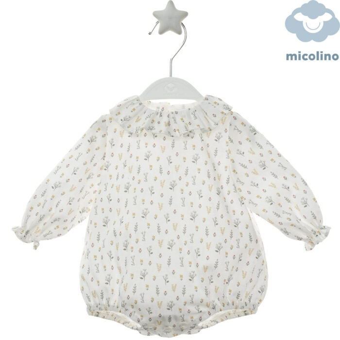 Ranita floral Micolino bebé con cuello de volante
