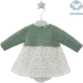 Conjunto punto Micolino bebé con falda estampada