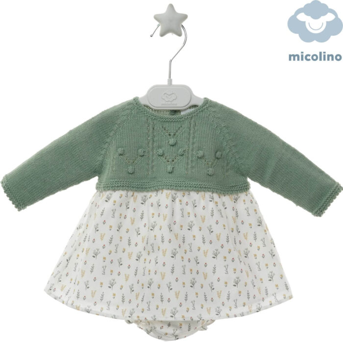 Conjunto punto Micolino bebé con falda estampada