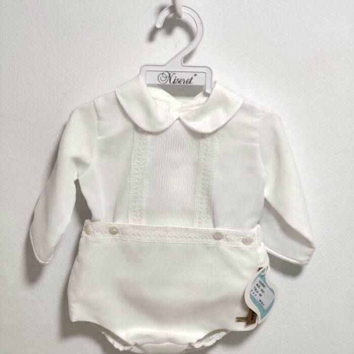 Conjunto bautizo Niseret de camisa y pantalón con encaje
